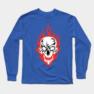 FLAMING SKULL Long Sleeve T-Shirt